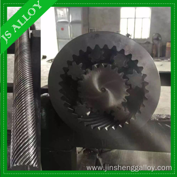 Planetary screw and barrel for large extruder machine